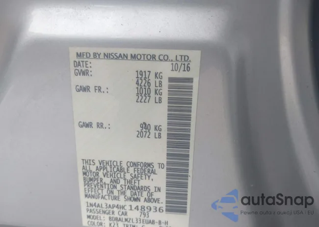 1N4AL3AP4HC148936: 42340153