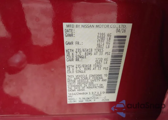 5N1AZ2MH8GN137119: 42340283