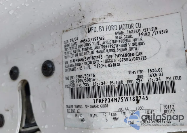 1FAFP34N75W187745: 42340419