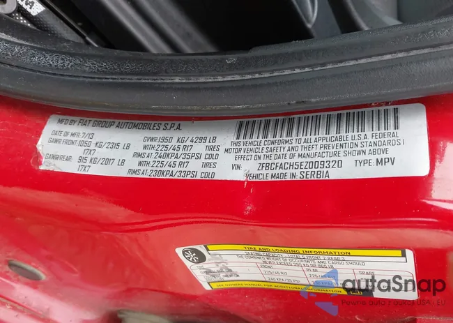 ZFBCFACH5EZ009320: 42340573