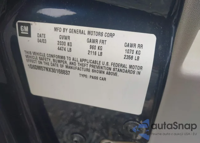 1G6DM57NX30168837: 42340673