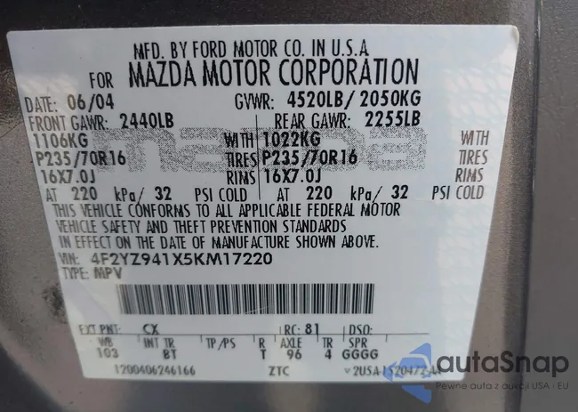 4F2YZ941X5KM17220: 42340685