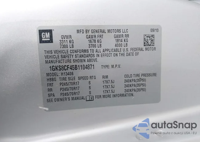 1GKS8CF45B1104871: 42340741