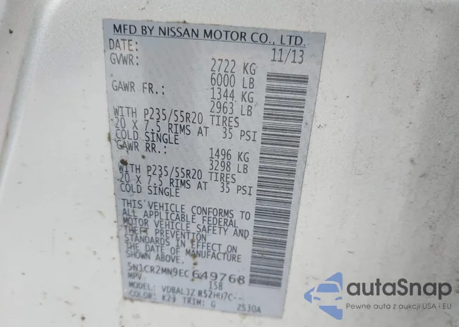 5N1CR2MN9EC649768: 42339872