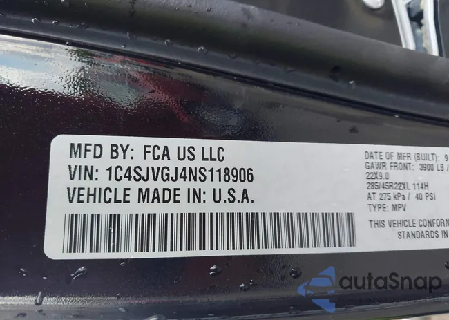 1C4SJVGJ4NS118906: 42339982