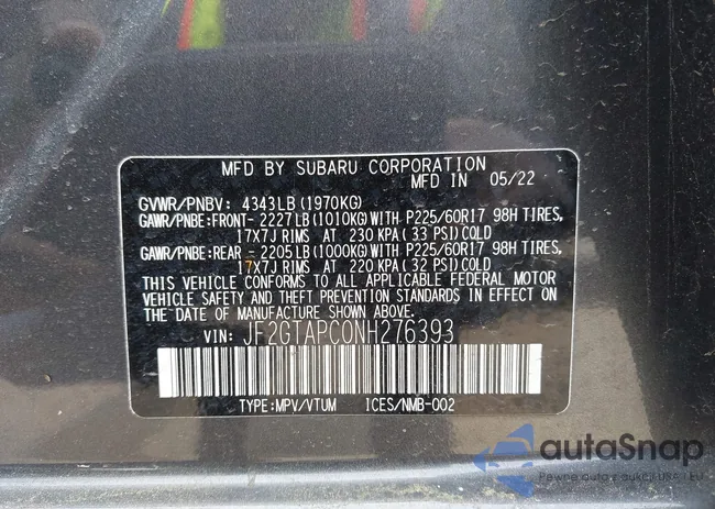 JF2GTAPC0NH276393: 42340067