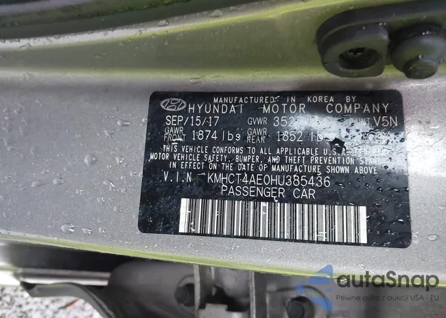 KMHCT4AE0HU385436: 42340135