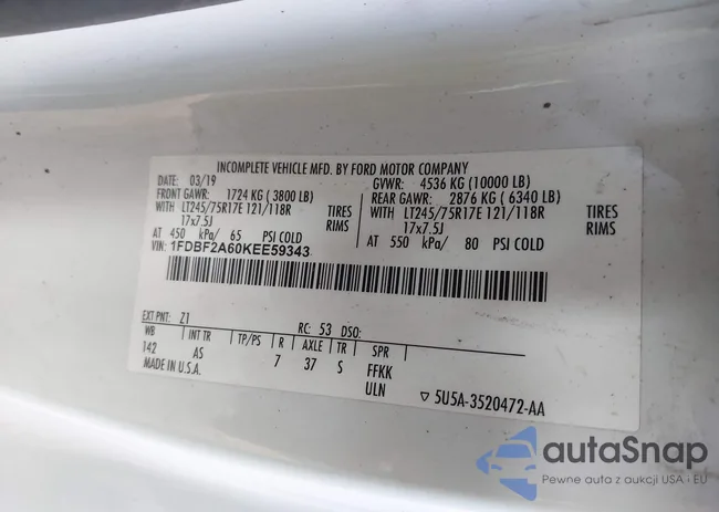 1FDBF2A60KEE59343: 42341152