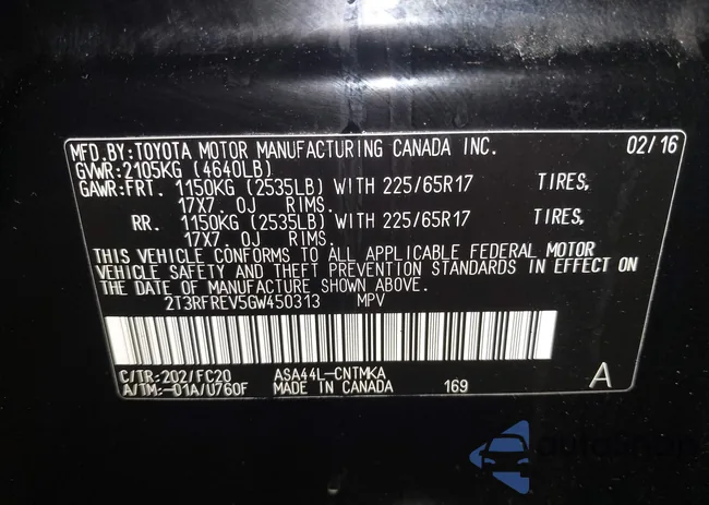 2T3RFREV5GW450313: 42341363