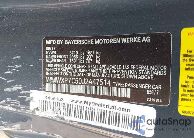 WMWXP7C50J2A47514: 42341377