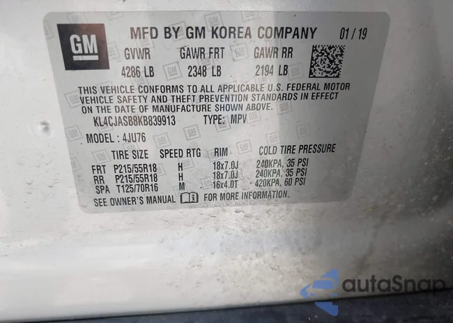 KL4CJASB8KB839913: 42341396