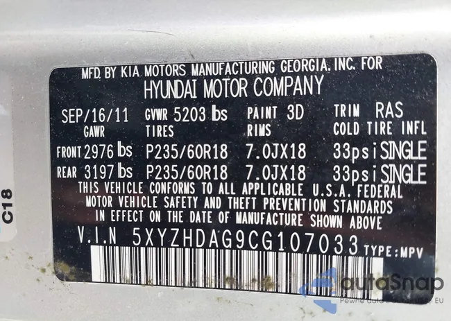 5XYZHDAG9CG107033: 42341485