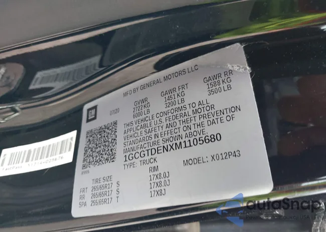 1GCGTDENXM1105680: 42341543