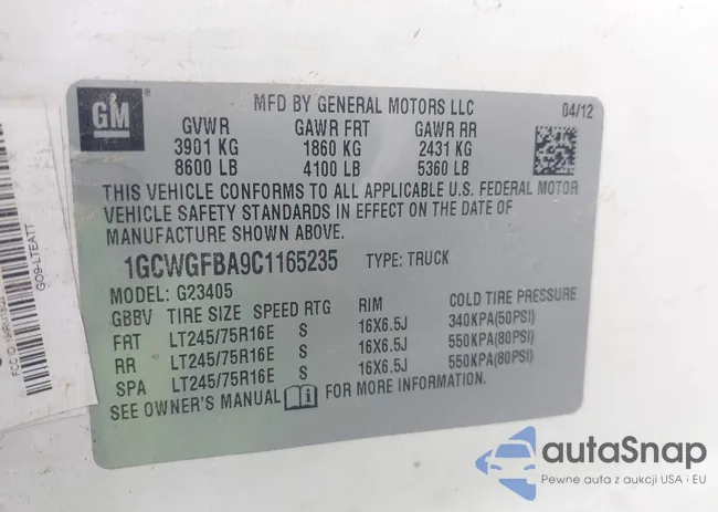 1GCWGFBA9C1165235: 42341566