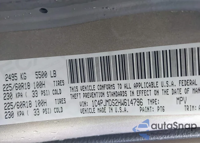 1C4PJMDS2HW614796: 42341592