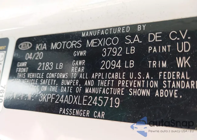 3KPF24ADXLE245719: 42341634