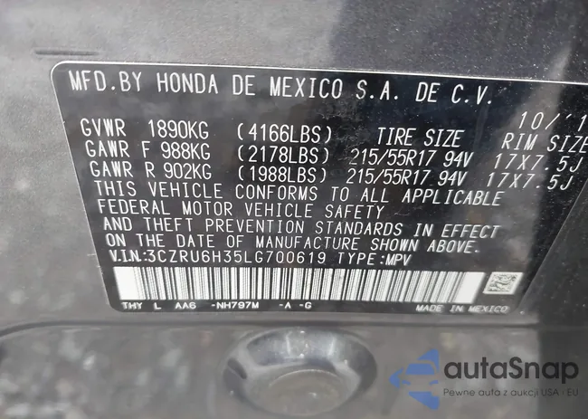 3CZRU6H35LG700619: 42340909