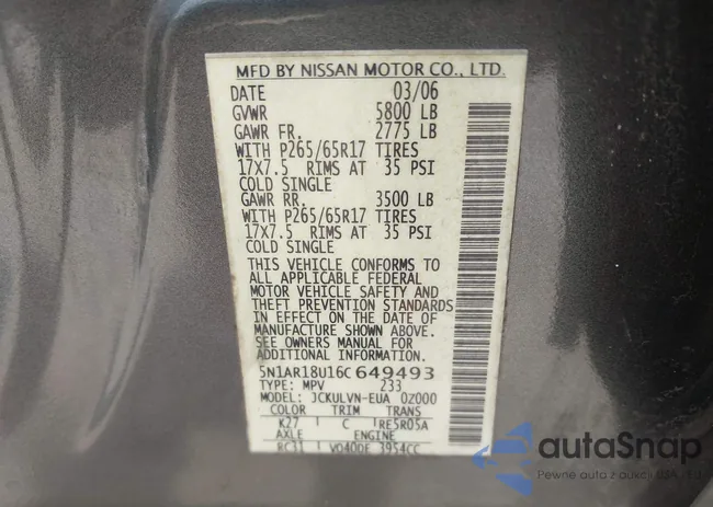 5N1AR18U16C649493: 42340948