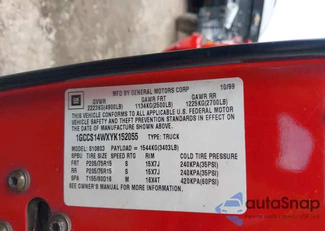 1GCCS14WXYK152055: 42341006