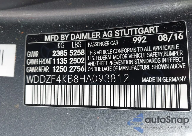 WDDZF4KB8HA093812: 42341022