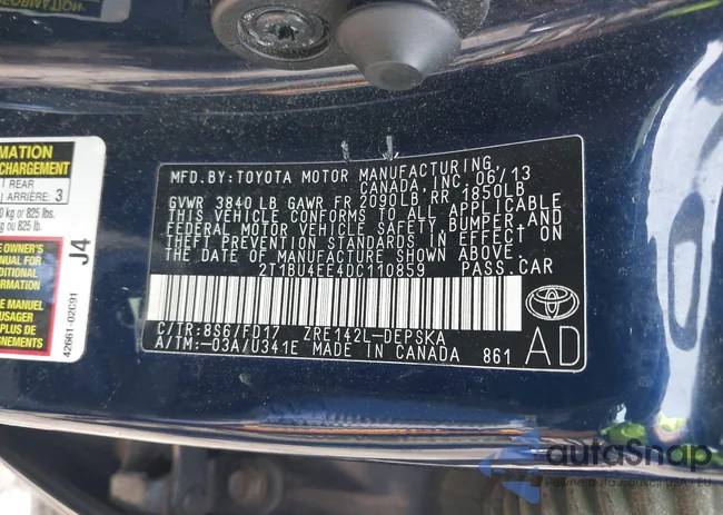 2T1BU4EE4DC110859: 42341074