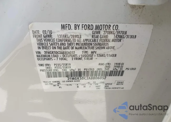 2FMGK5DC2ABB06052: 42342329