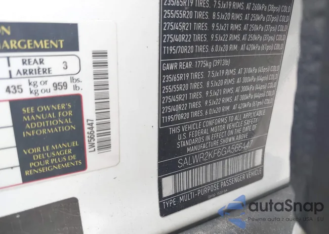 SALWR2KF6GA566447: 42342391