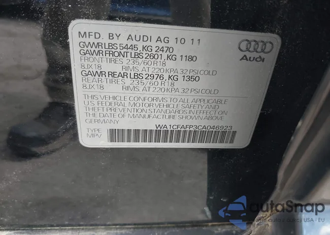 WA1CFAFP3CA046923: 42342442