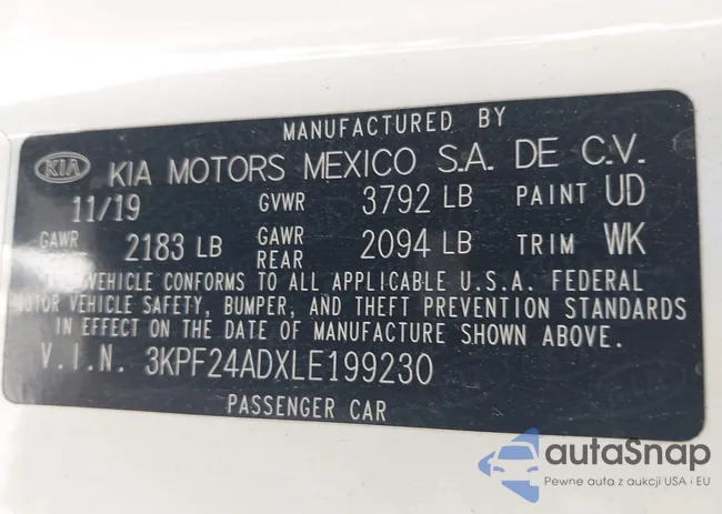 3KPF24ADXLE199230: 42342471