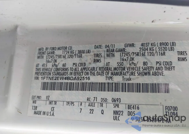 1FTNE2EW4BDA92516: 42342488