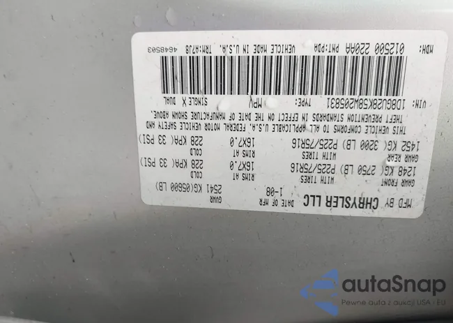 1D8GU28K58W205831: 42342554