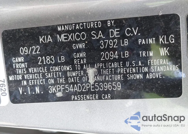 3KPF54AD2PE539659: 42341943