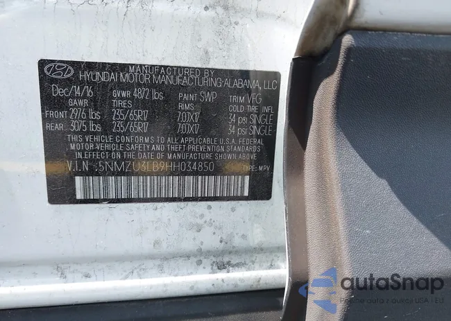 5NMZU3LB9HH034850: 42342054