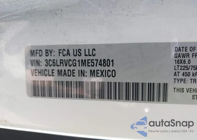 3C6LRVCG1ME574801: 42342140