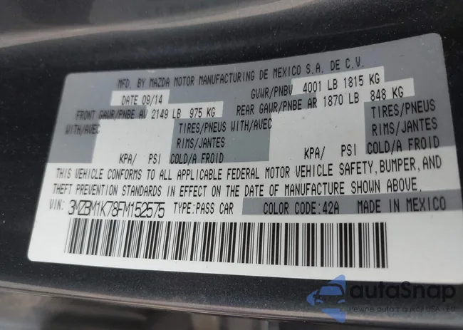 3MZBM1K78FM152575: 42343471