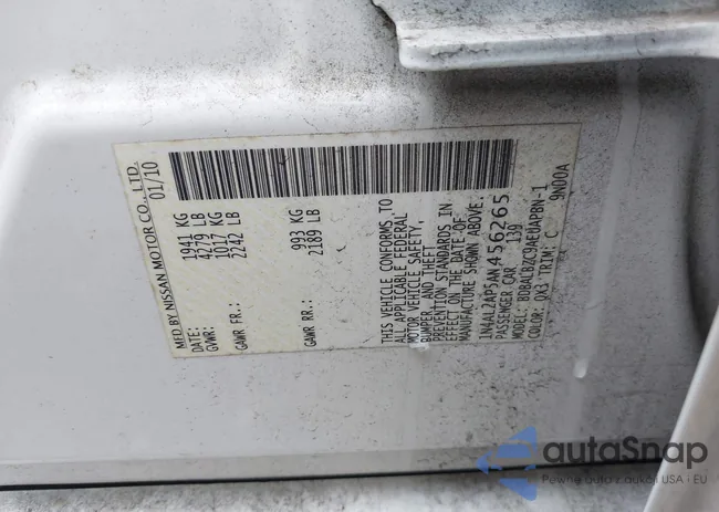 1N4AL2AP5AN456265: 42343564