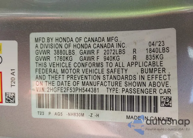 2HGFE2F53PH544381: 42343679