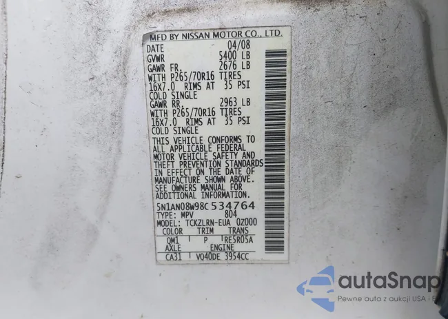 5N1AN08W98C534764: 42343682