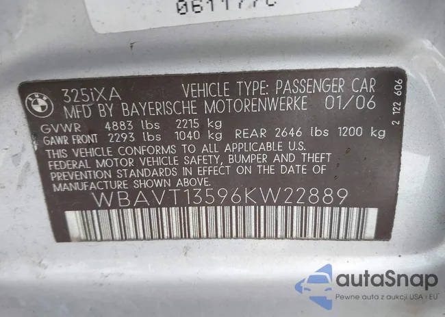 WBAVT13596KW22889: 42343685