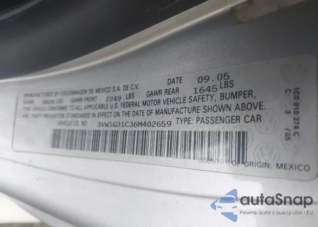 3VWSG31C36M402659: 42343016