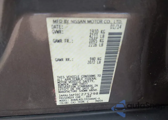 1N4AL3AP3EC275298: 42344258