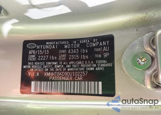 KMHHT6KD9DU102257: 42344326