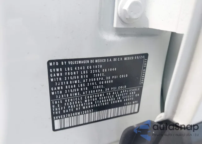 3VVEX7B26RM128537: 42344341