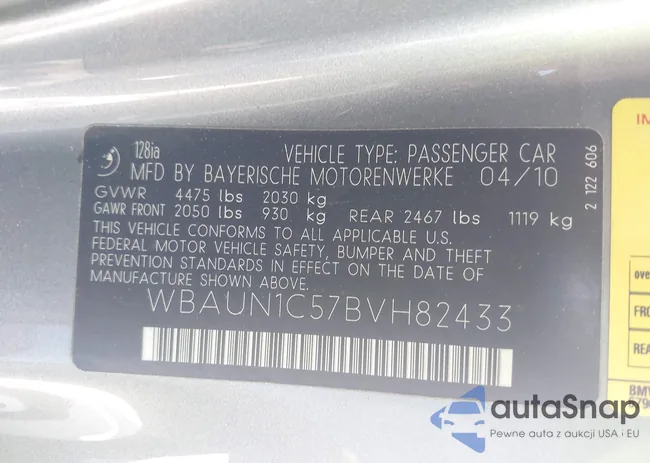 WBAUN1C57BVH82433: 42344483
