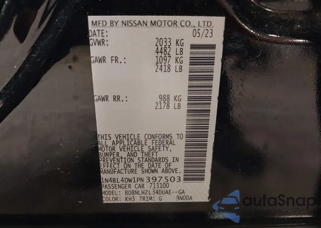 1N4BL4DW1PN397503: 42344572