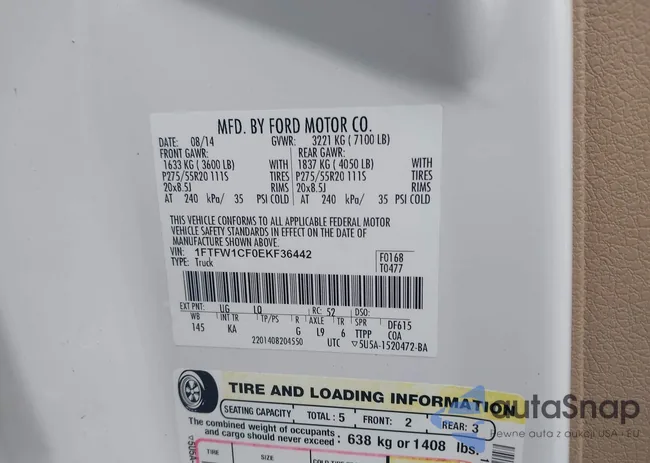 1FTFW1CF0EKF36442: 42344720