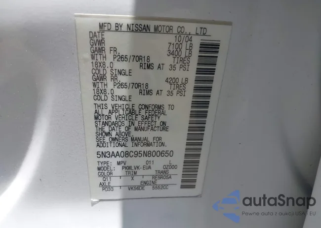 5N3AA08C95N800650: 42345156