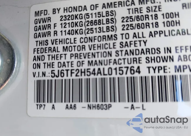 5J6TF2H54AL015764: 42345212