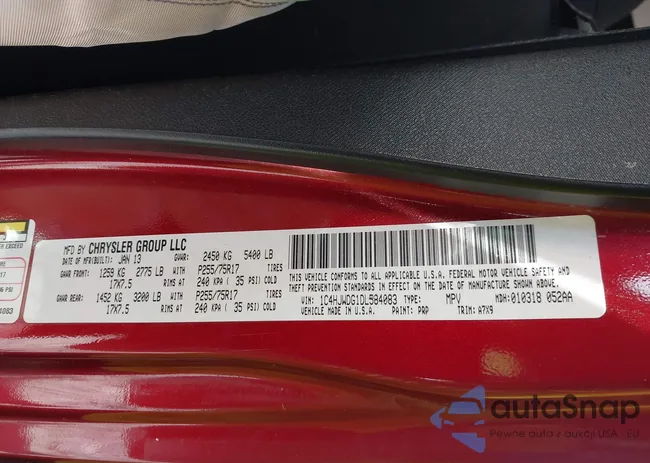 1C4HJWDG1DL584083: 42345331