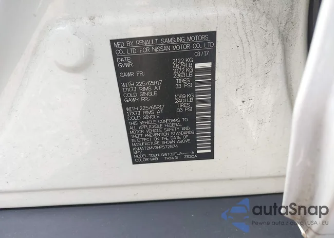 KNMAT2MV3HP572874: 42345431